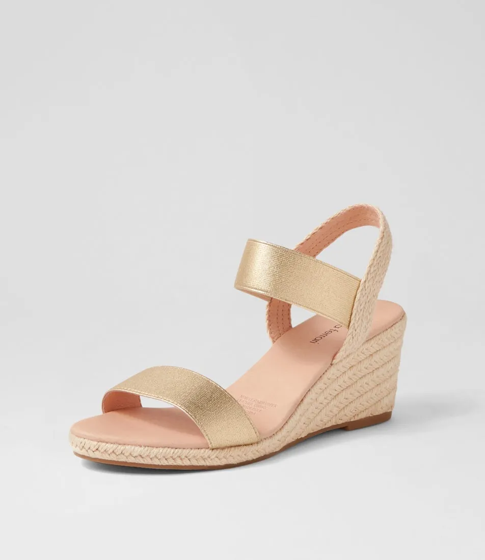 DIANA FERRARI Jeppattie Pale Gold Elastic Sandals