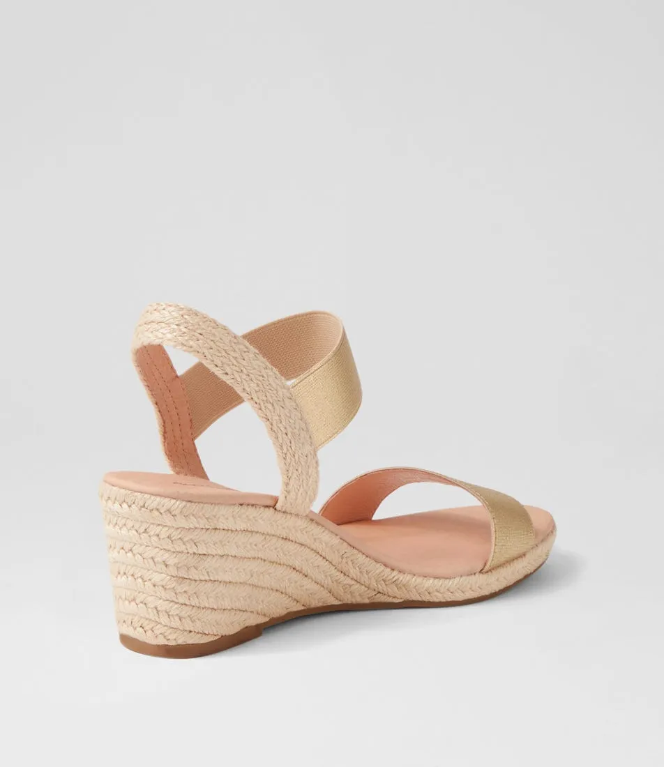 DIANA FERRARI Jeppattie Pale Gold Elastic Sandals