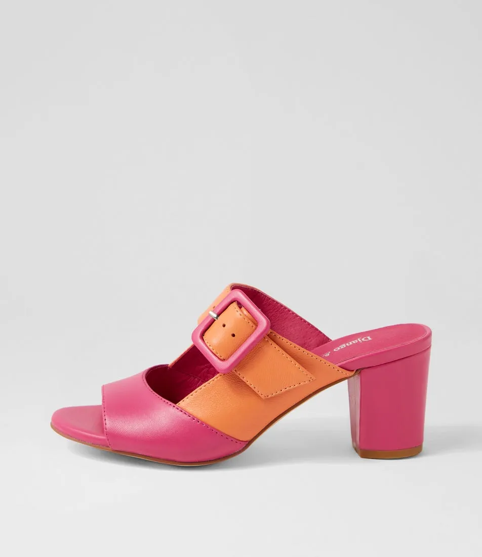 DJANGO & JULIETTE Conrade Bright Pink Cantaloupe Leather Mules