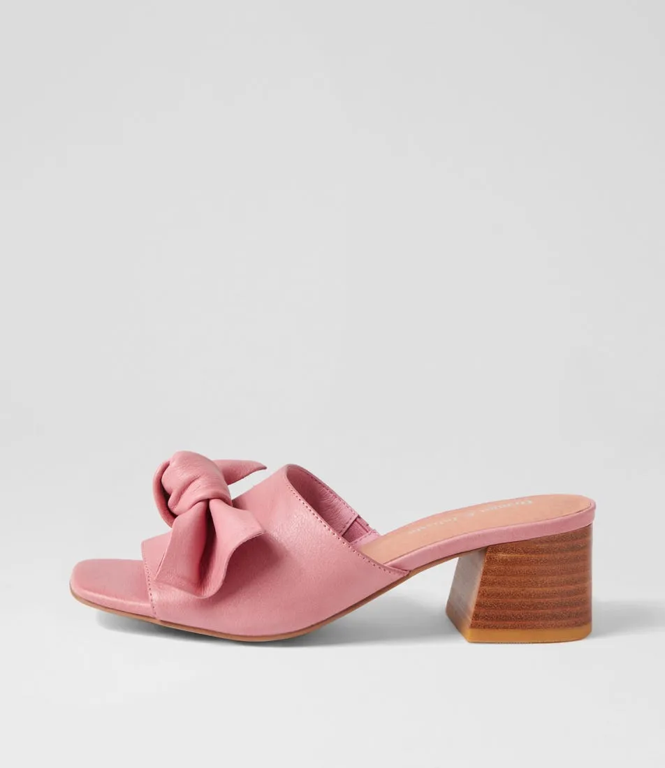 DJANGO & JULIETTE Finchy Pretty Pink Leather Mules