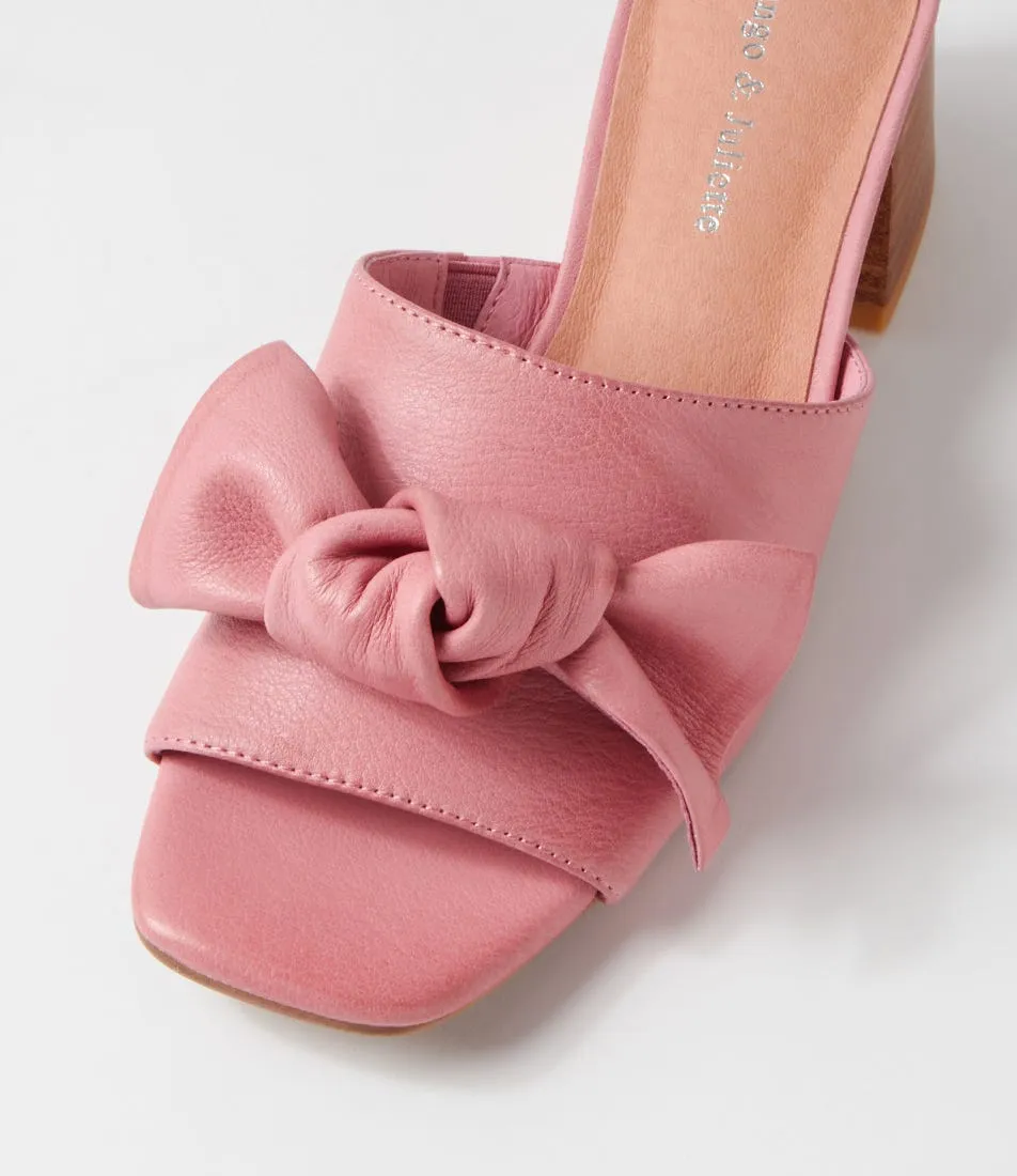 DJANGO & JULIETTE Finchy Pretty Pink Leather Mules