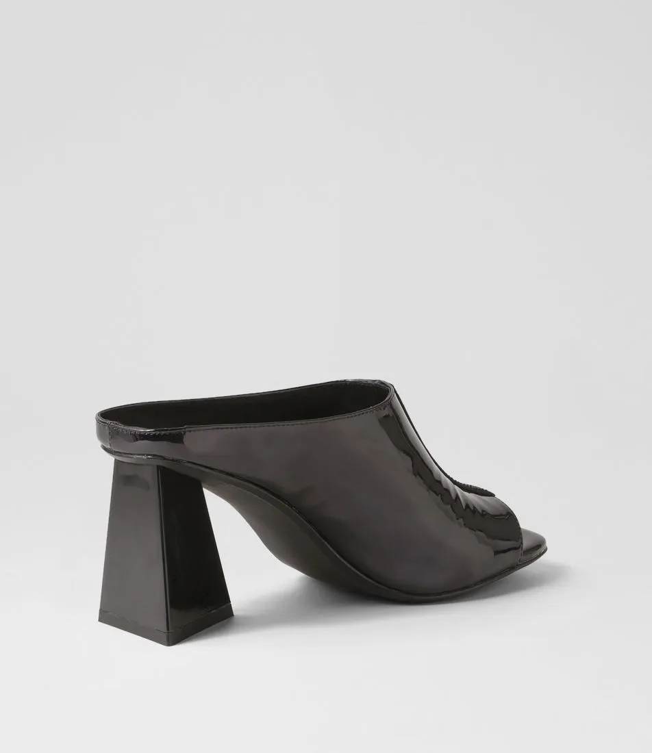 DJANGO & JULIETTE Halley Black Mirror Patent Leather Mules