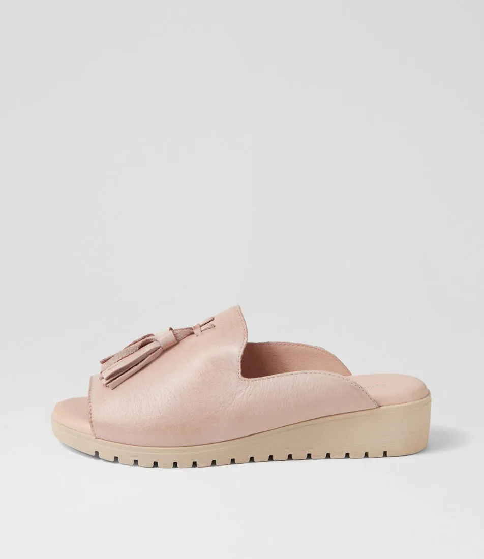 DJANGO & JULIETTE Mayson Dusty Pink Nude Leather Mules