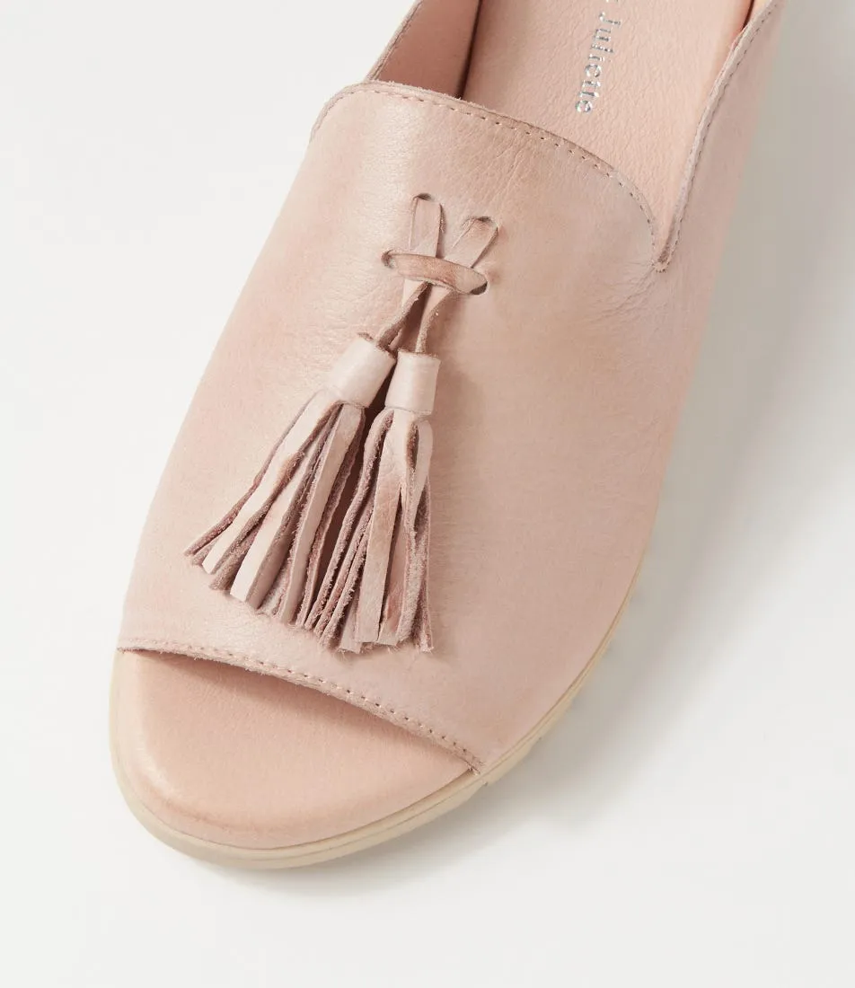 DJANGO & JULIETTE Mayson Dusty Pink Nude Leather Mules