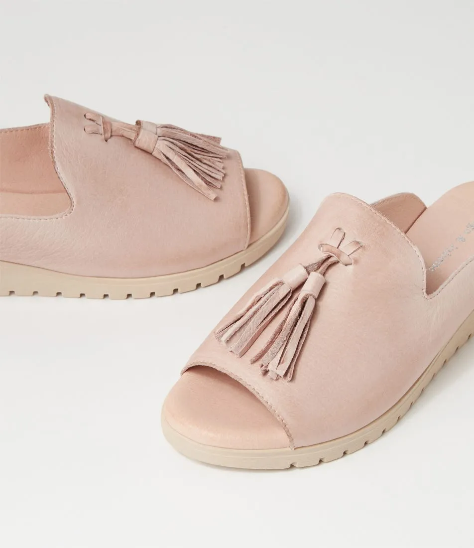 DJANGO & JULIETTE Mayson Dusty Pink Nude Leather Mules