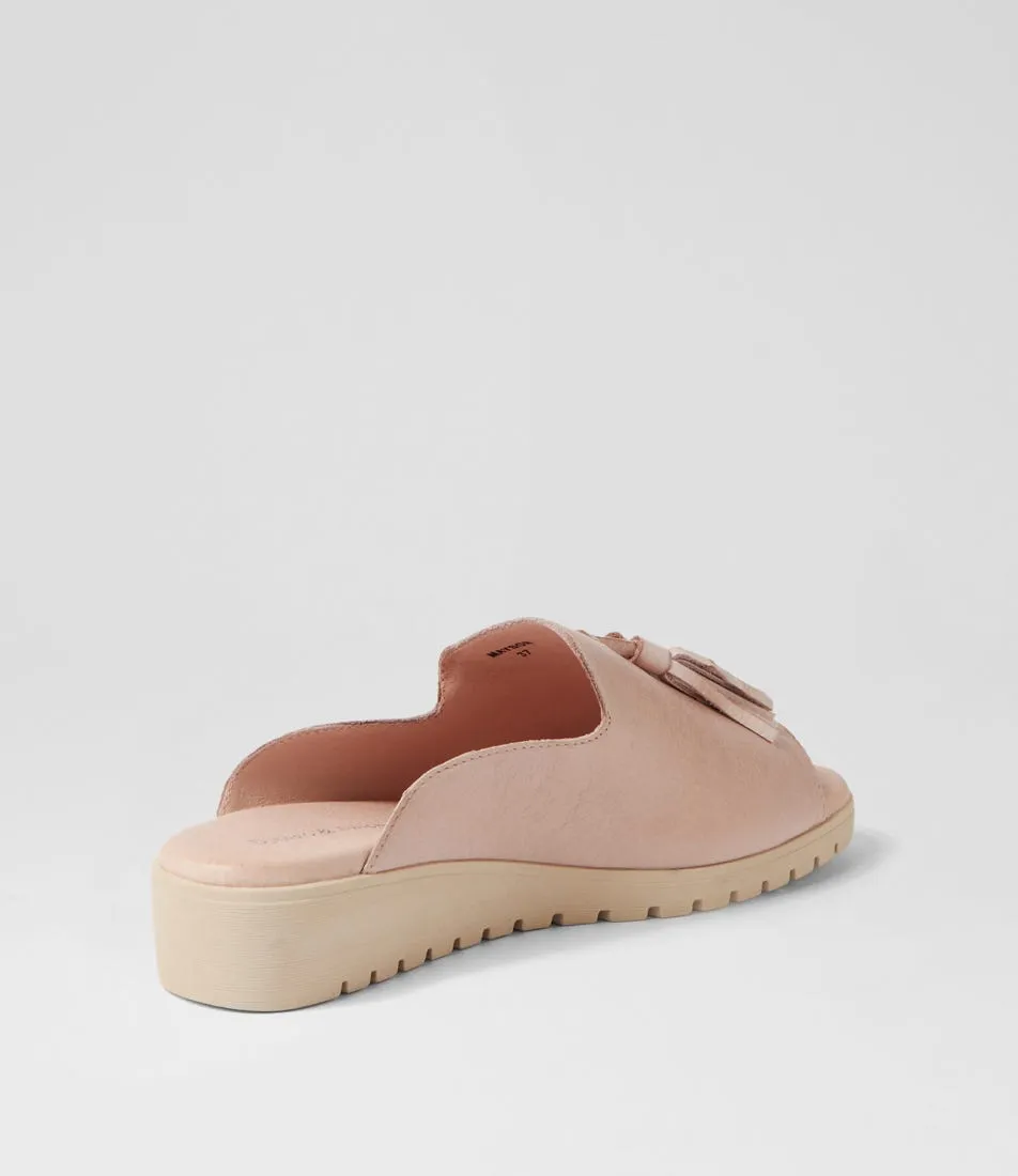 DJANGO & JULIETTE Mayson Dusty Pink Nude Leather Mules