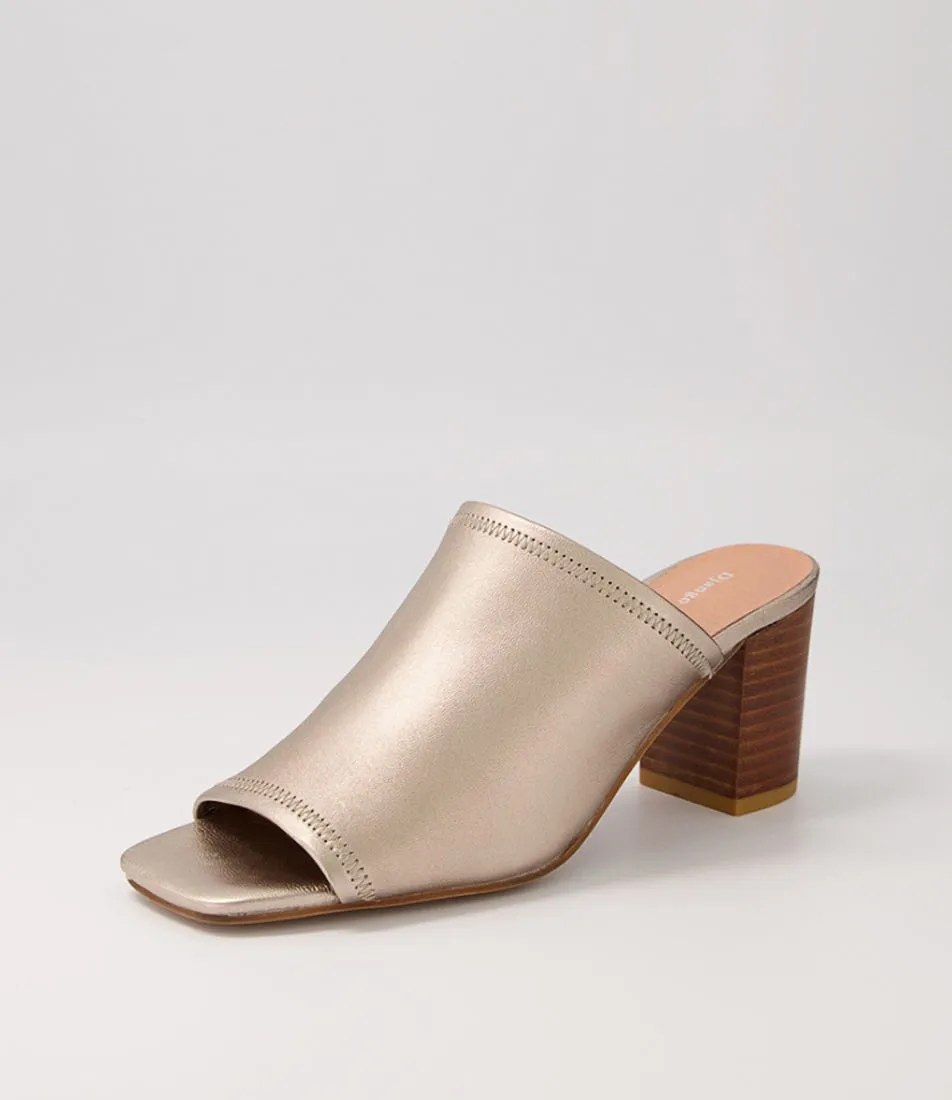 DJANGO & JULIETTE Pantry Champagne Leather Mules