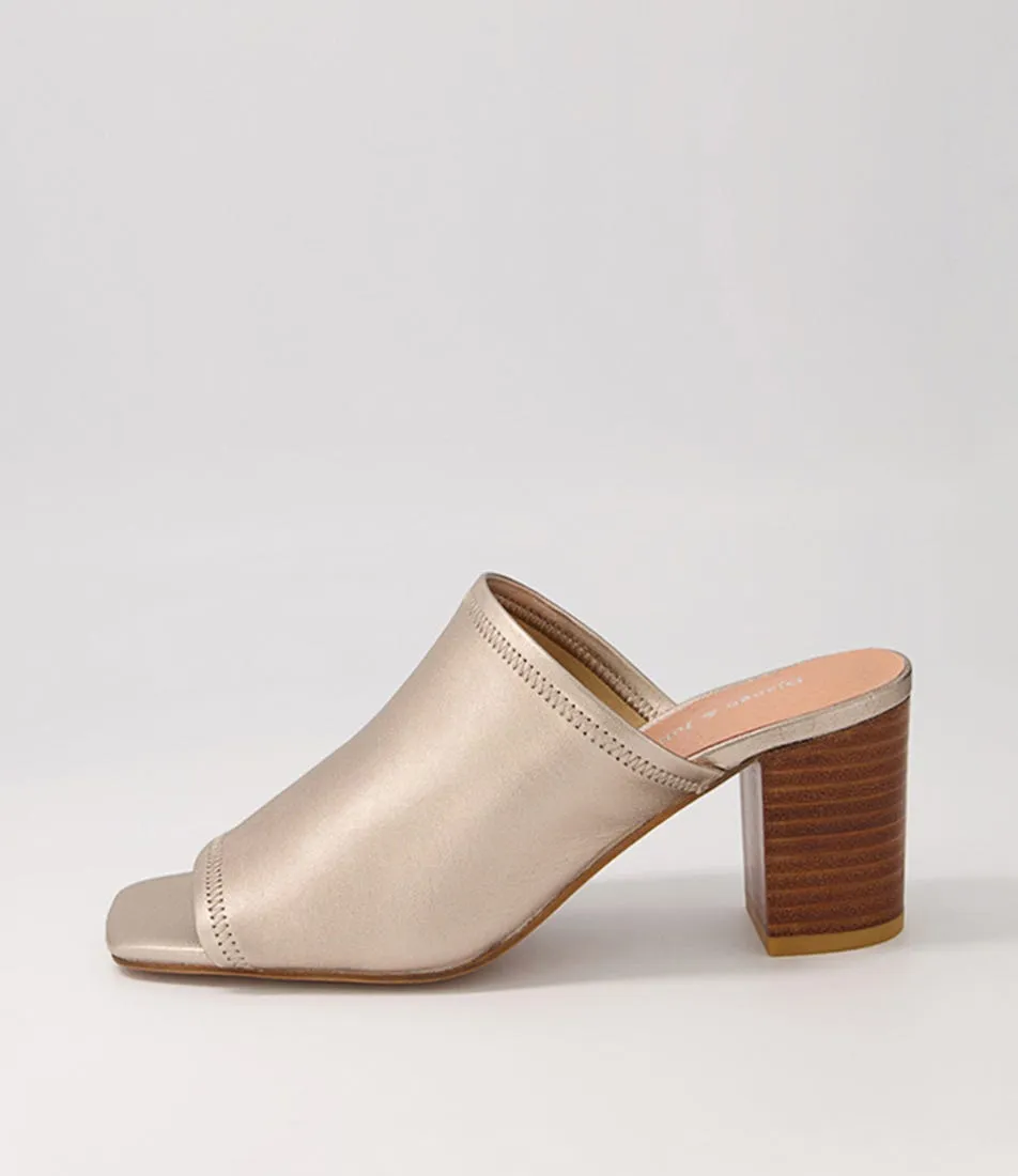 DJANGO & JULIETTE Pantry Champagne Leather Mules