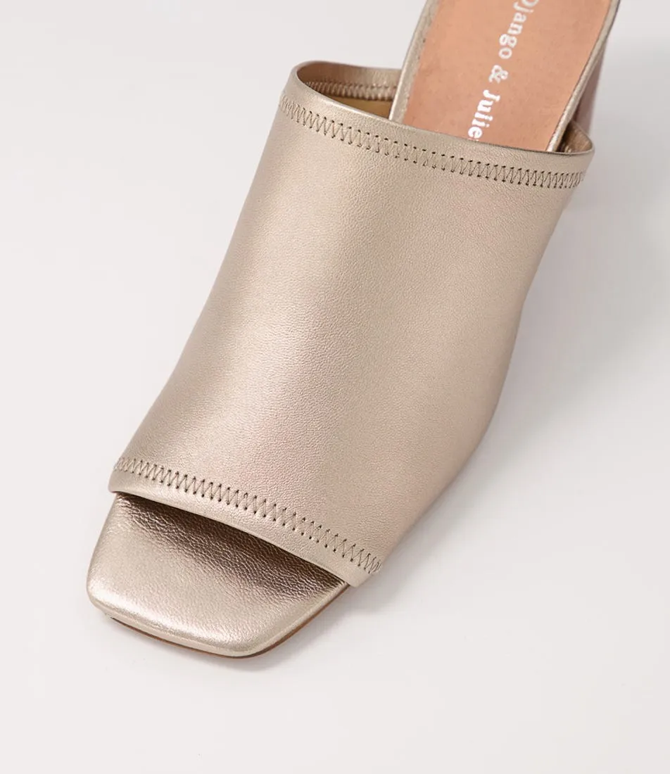 DJANGO & JULIETTE Pantry Champagne Leather Mules