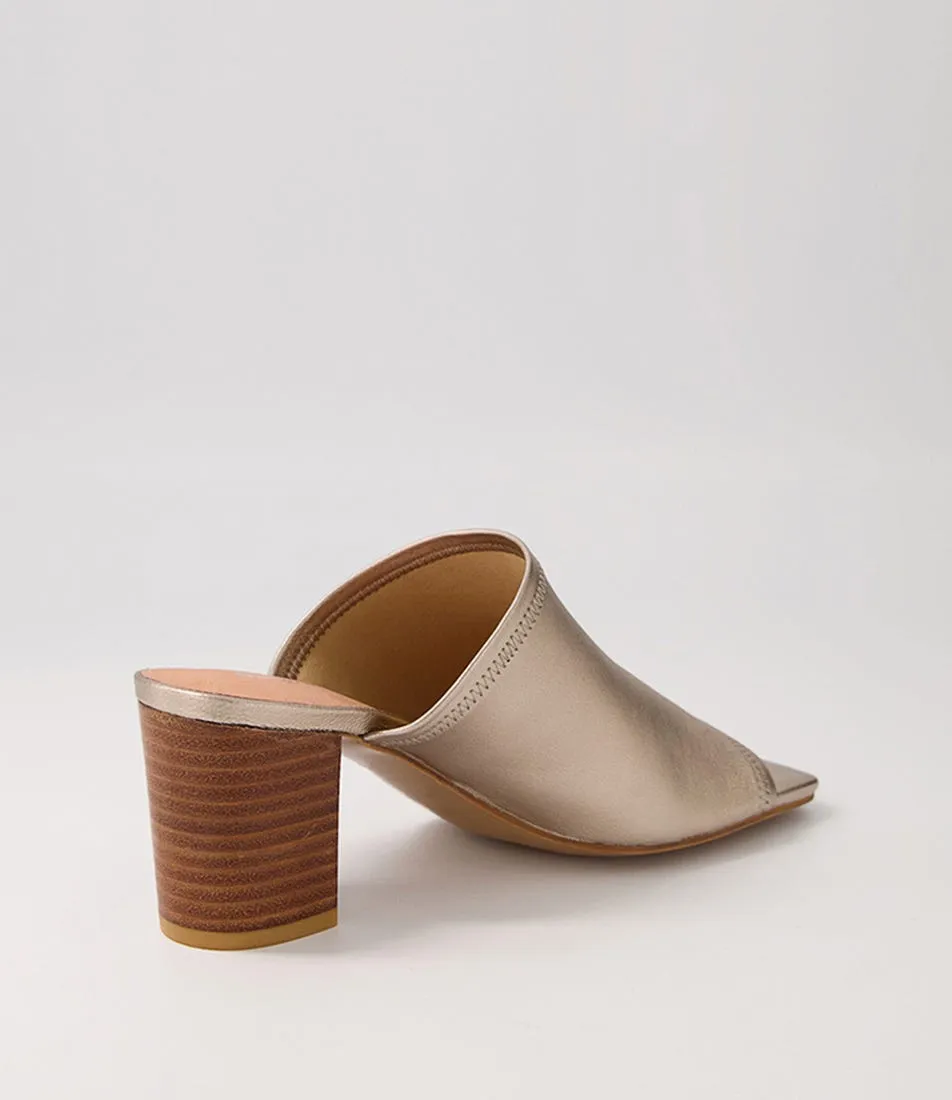 DJANGO & JULIETTE Pantry Champagne Leather Mules