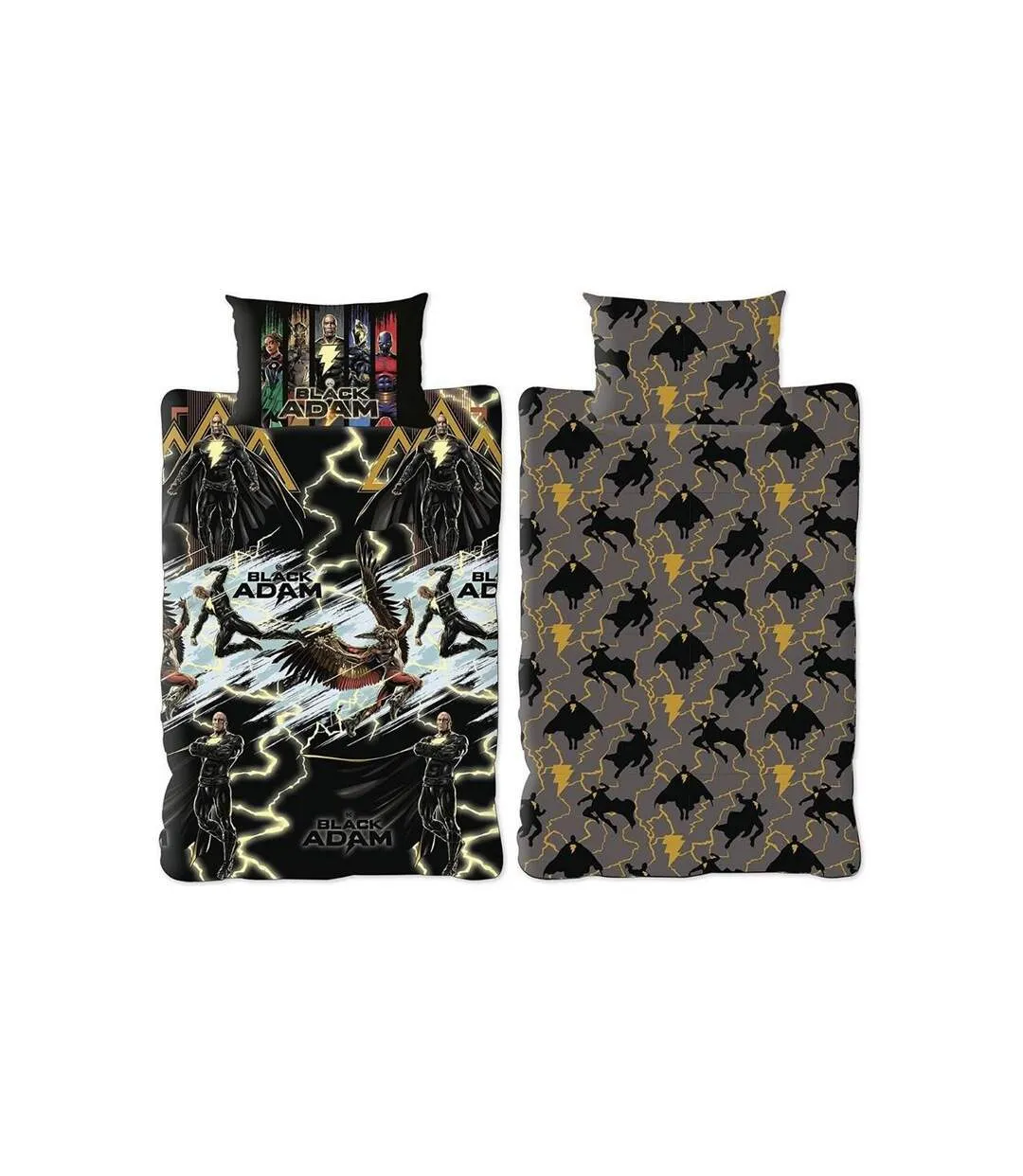 Duvet cover set black/yellow/grey Black Adam