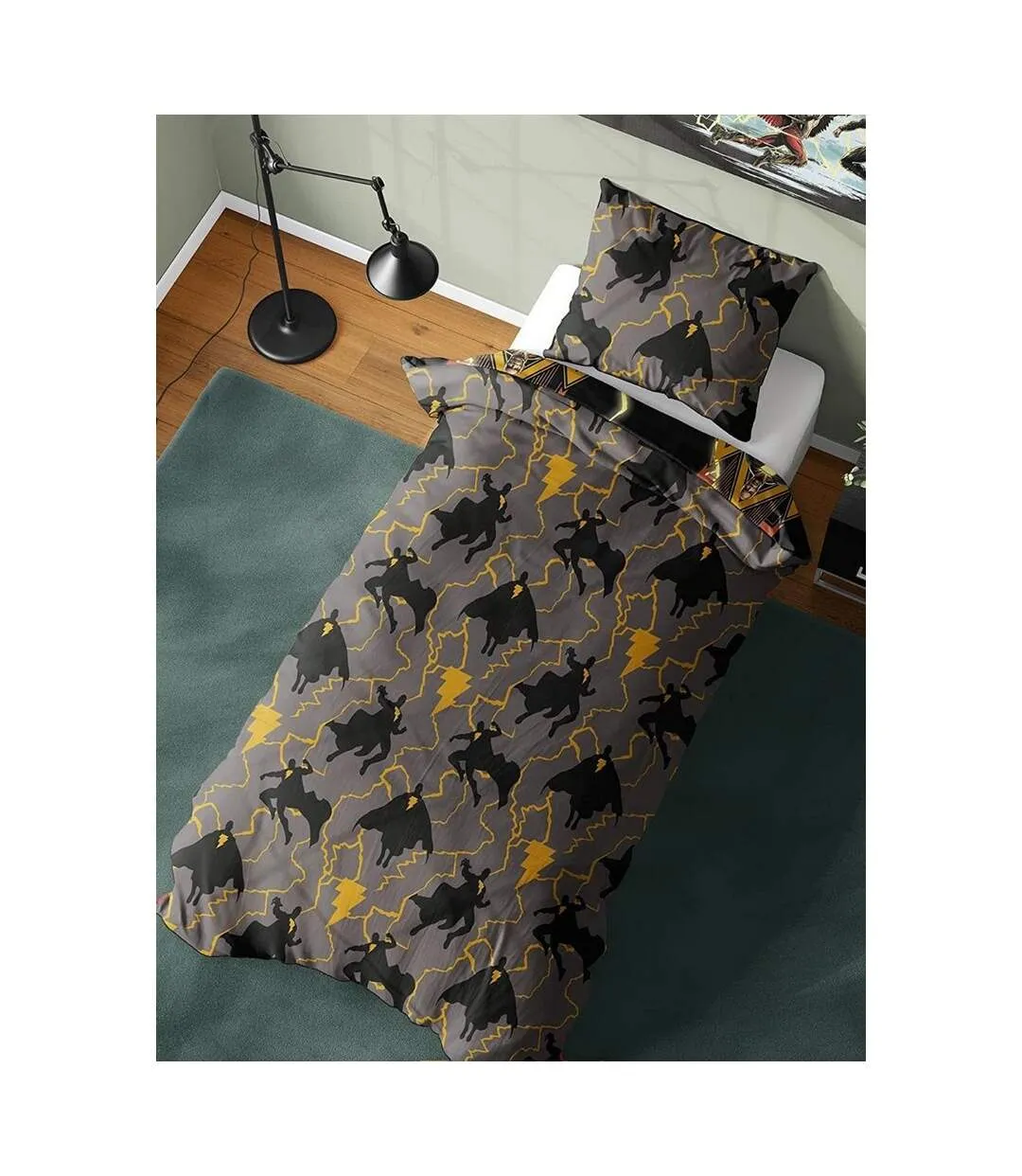 Duvet cover set black/yellow/grey Black Adam