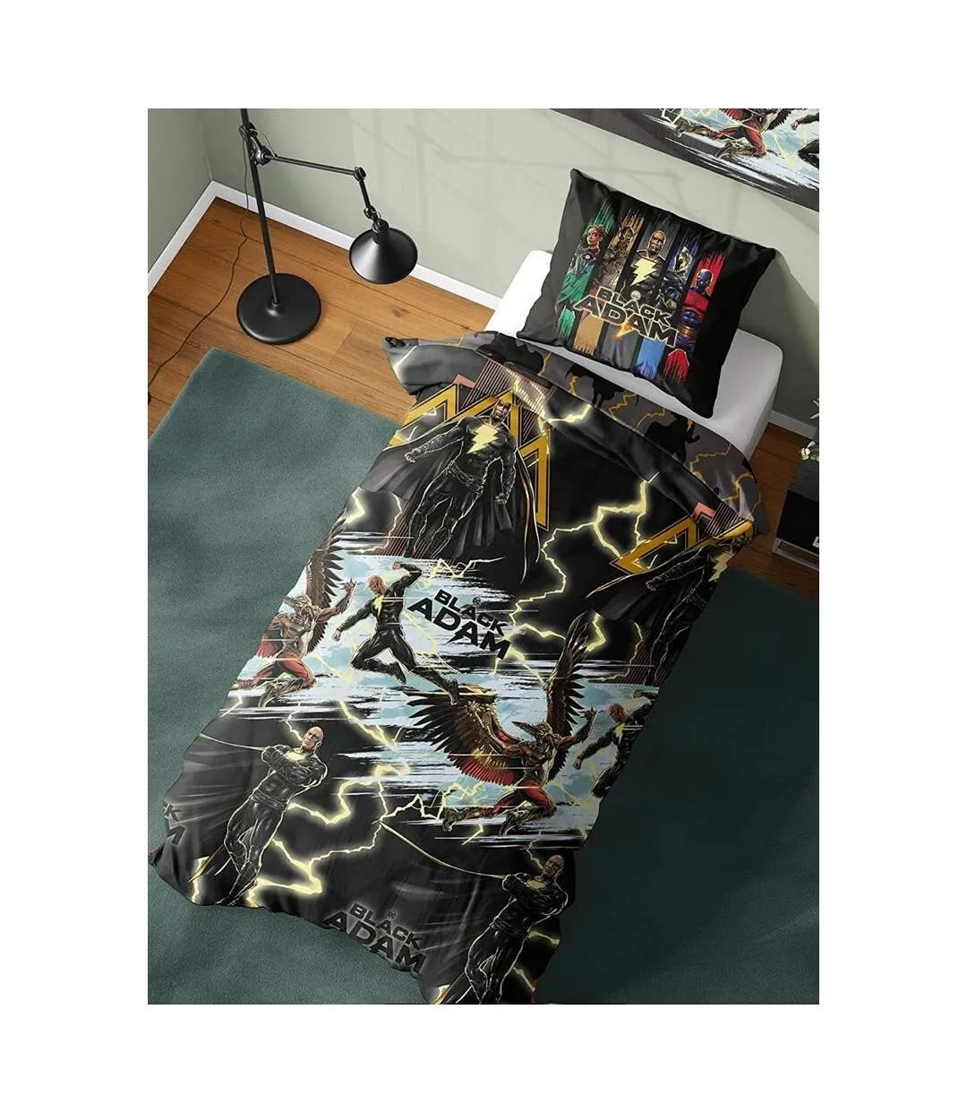 Duvet cover set black/yellow/grey Black Adam