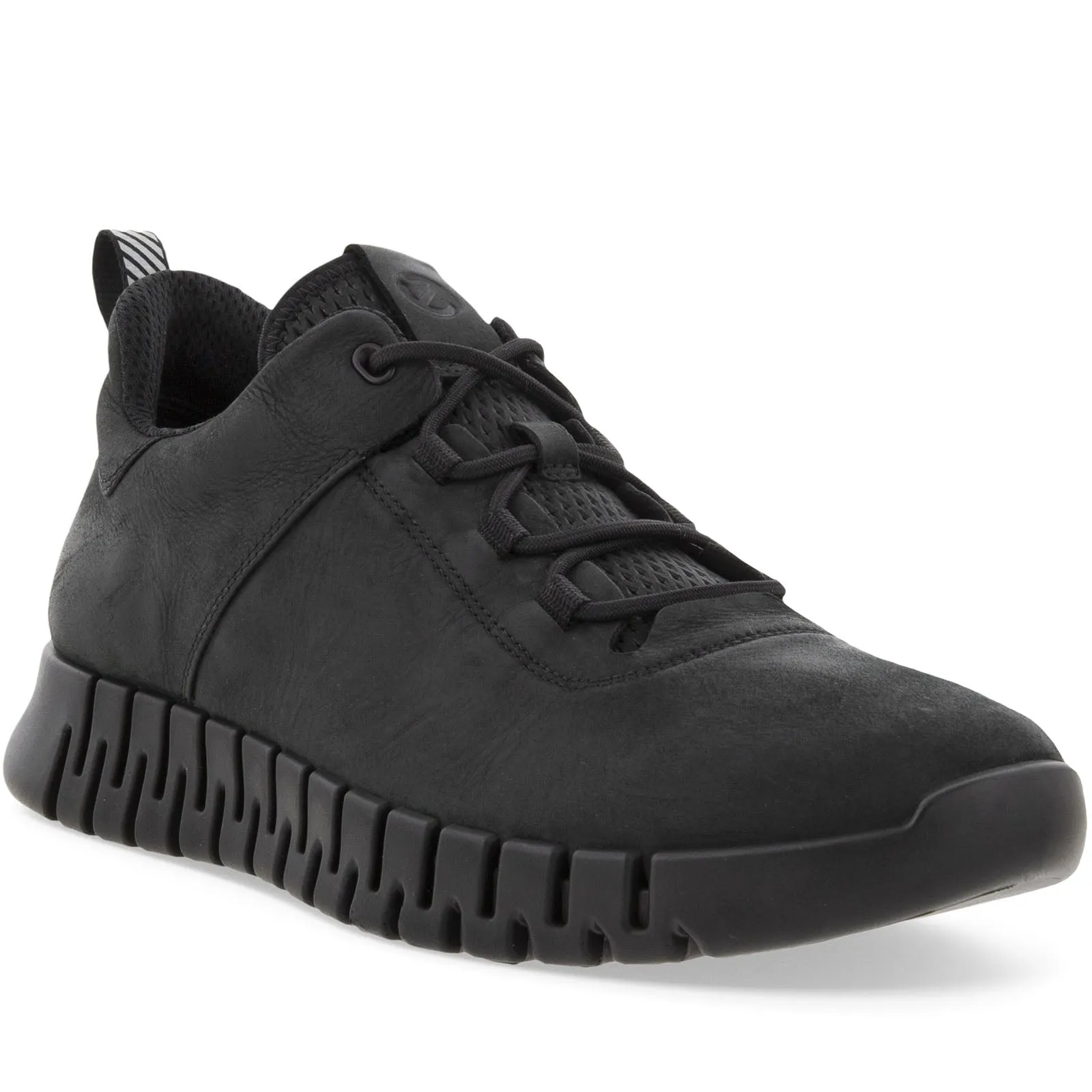 ECCO Mens Gruuv Leather Elastic Laces Trainers