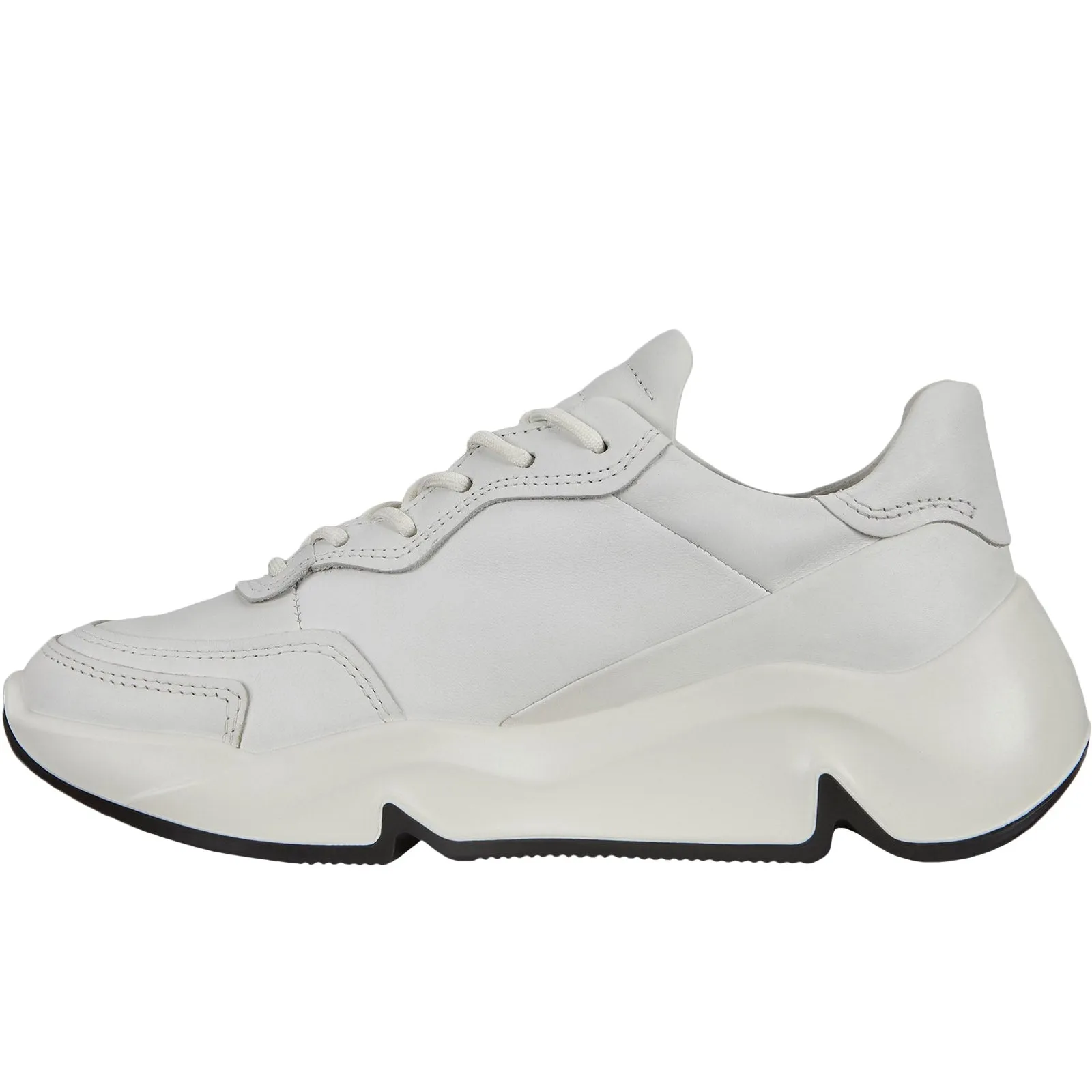 ECCO Womens Chunky Sole Leather Trainers - White