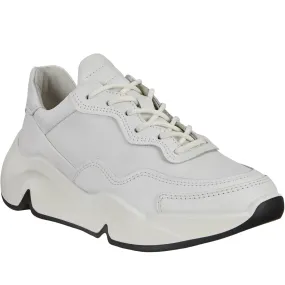 ECCO Womens Chunky Sole Leather Trainers - White