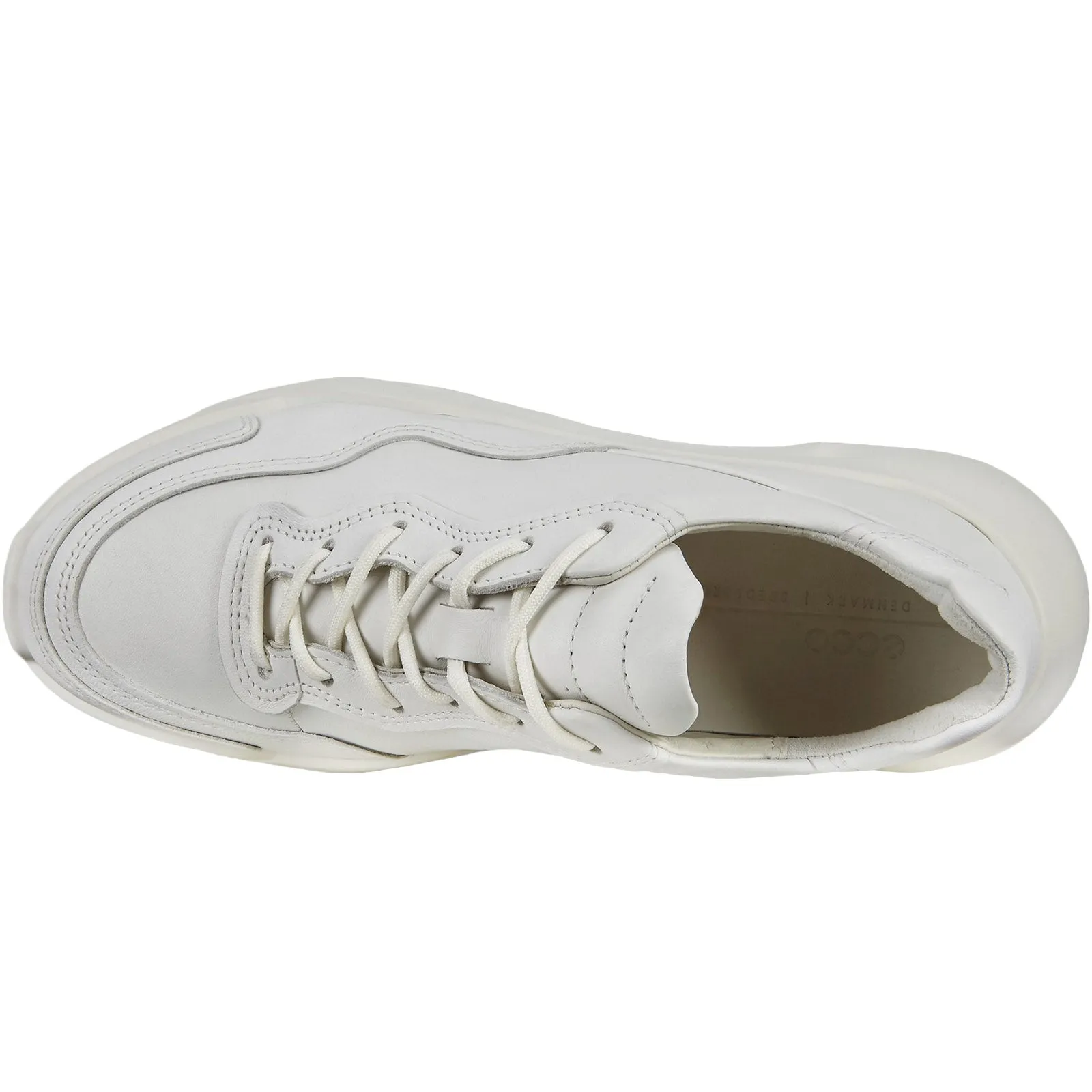 ECCO Womens Chunky Sole Leather Trainers - White