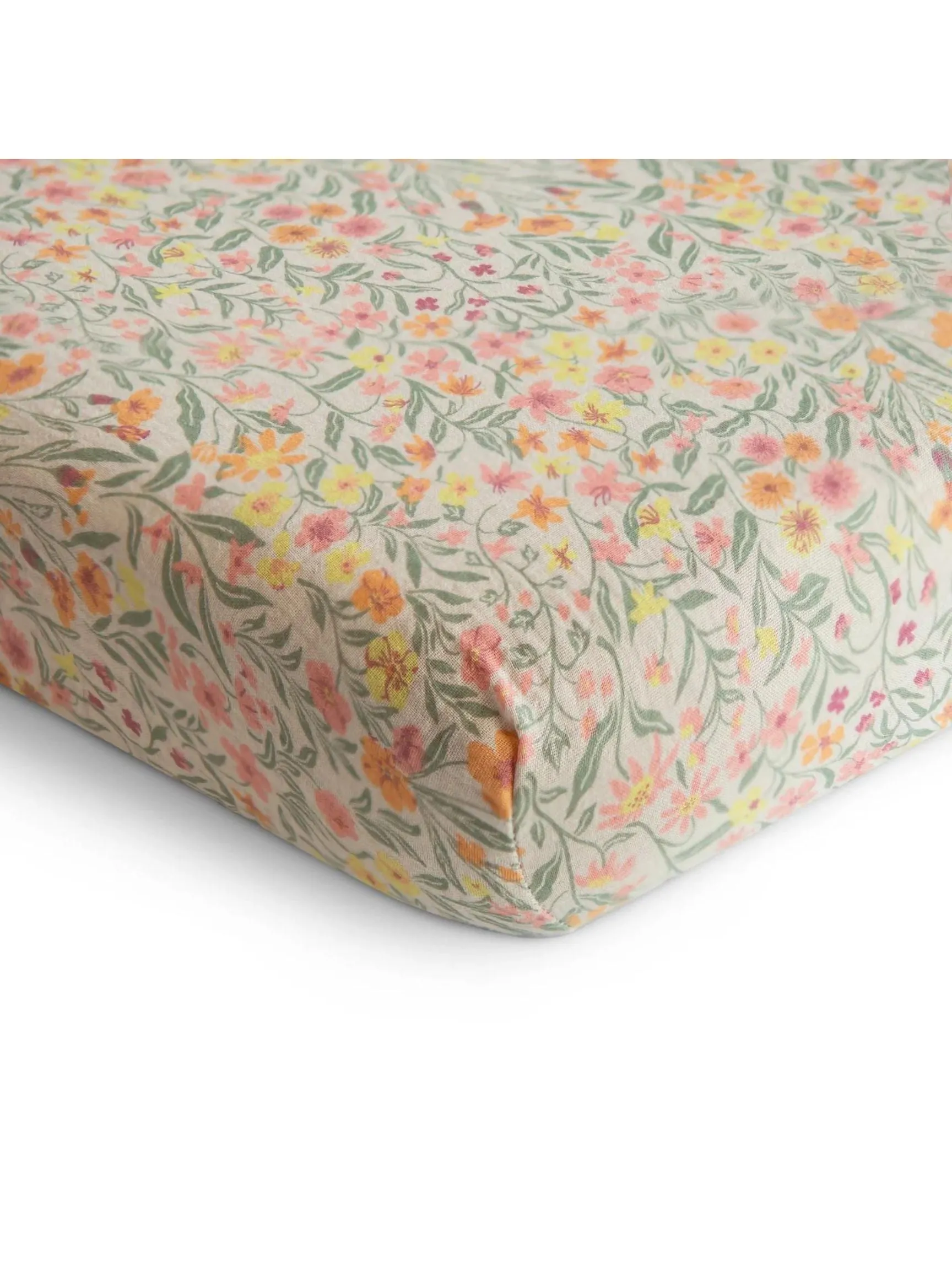 Extra Soft Muslin Crib Sheet - Pastel Blooms