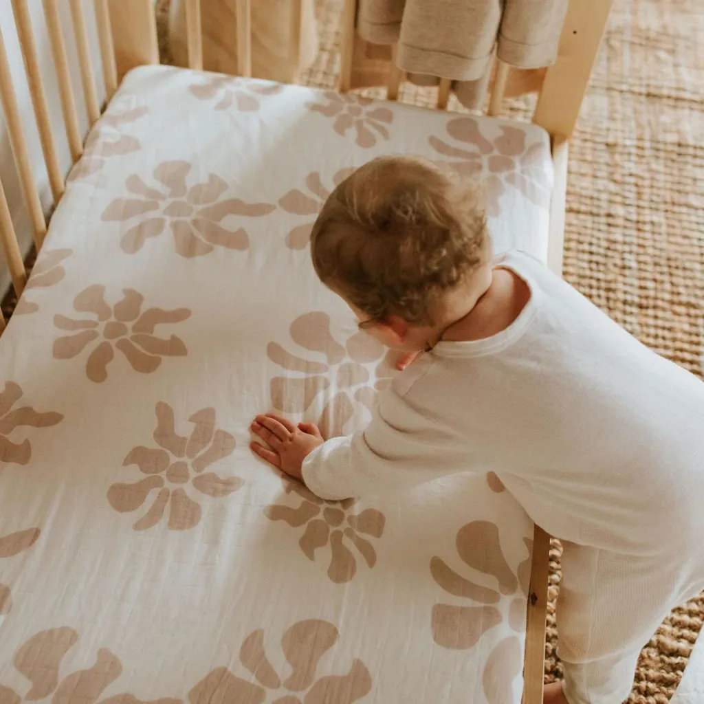 Fitted Cot Sheet | Hibi Blush