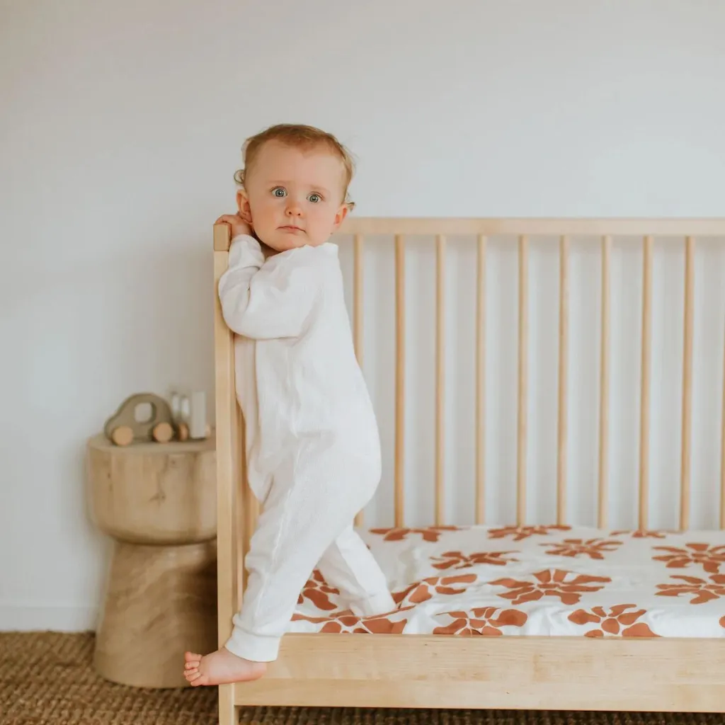 Fitted Cot Sheet | Hibi Rust