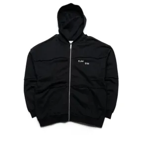 Flaneur Cut & Sew Zip Up Hoodie - Black