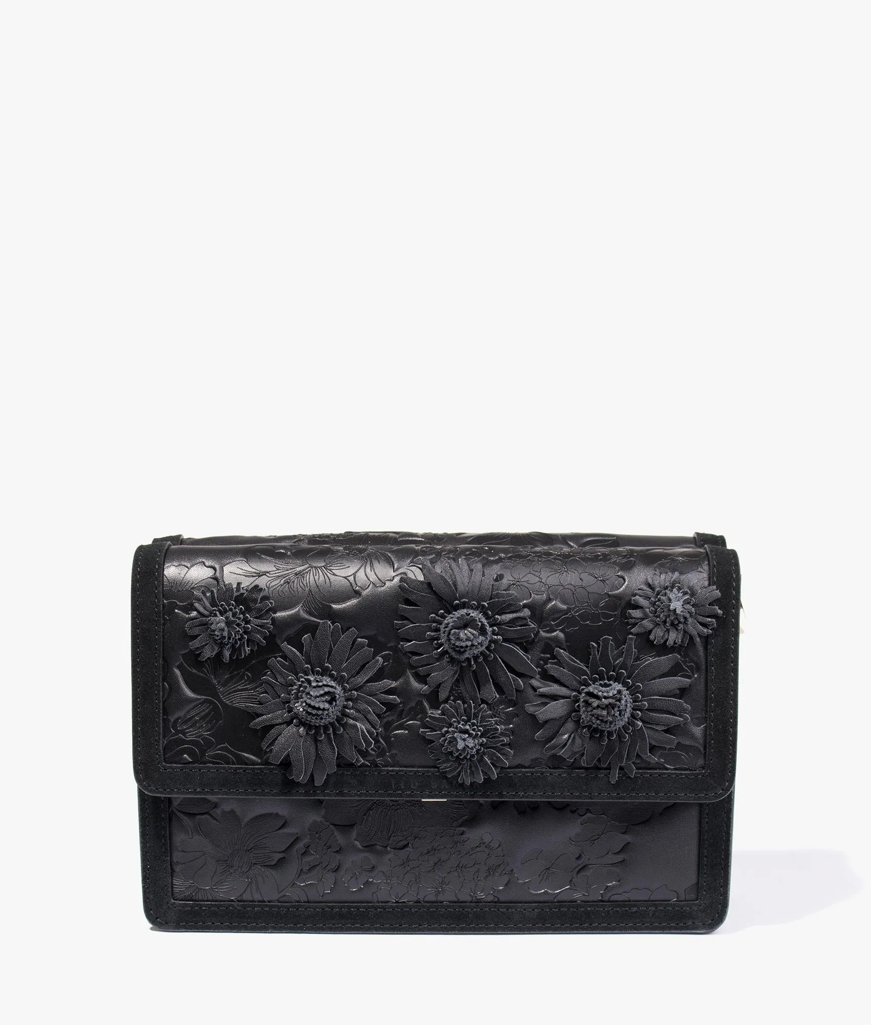 Floresa laser cut shoulder bag in black