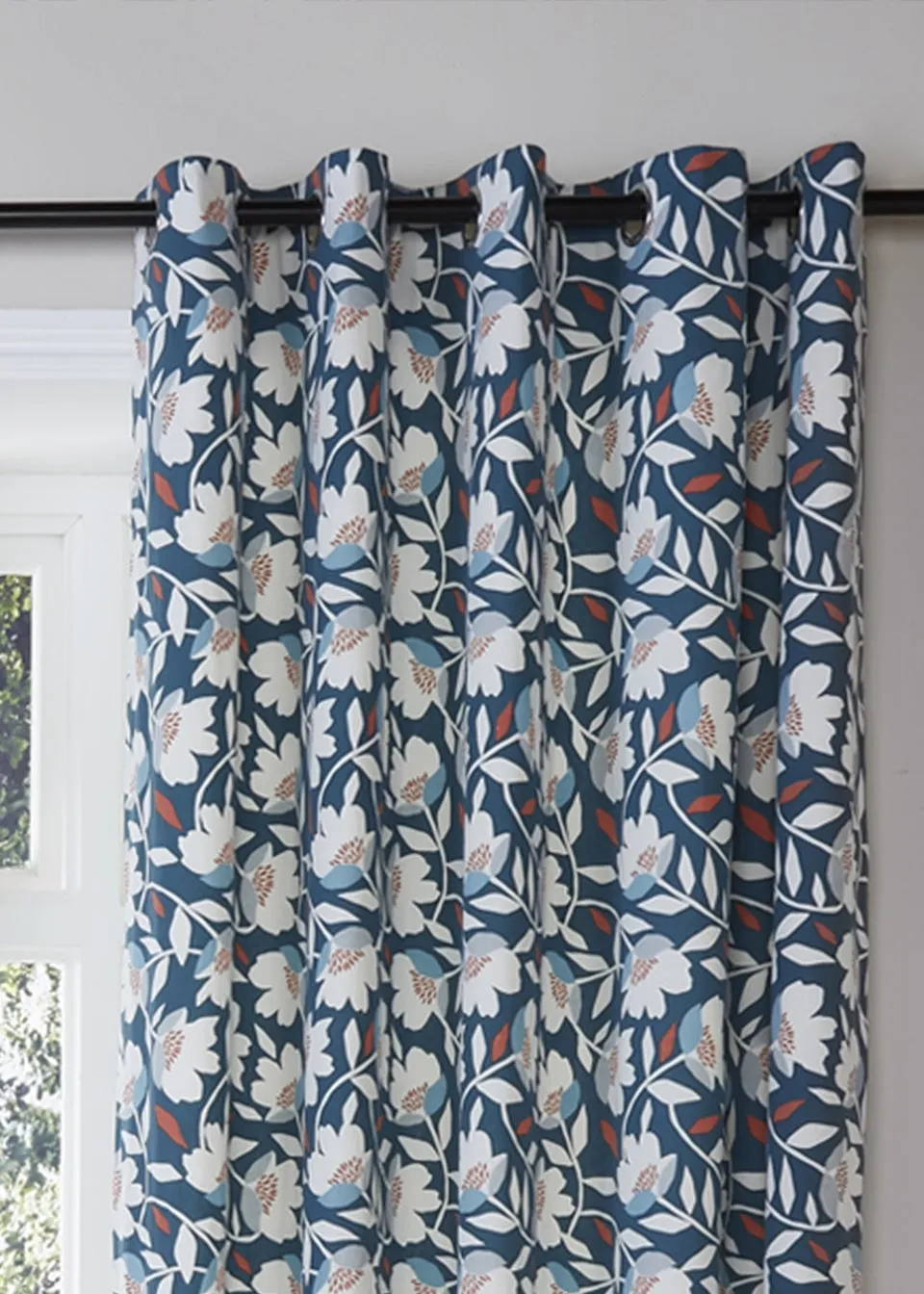 Fusion Luna Blue Eyelet Curtains