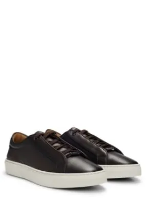 Gary burnished-leather trainers with hidden laces