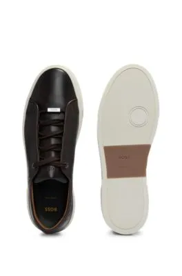 Gary burnished-leather trainers with hidden laces