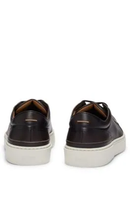 Gary burnished-leather trainers with hidden laces