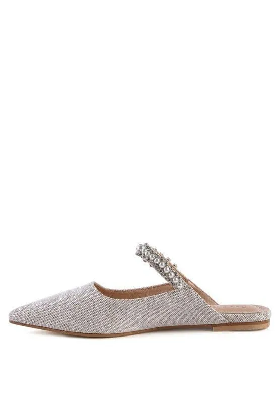 GEODE Mary Jane Cutout Embellished Mules