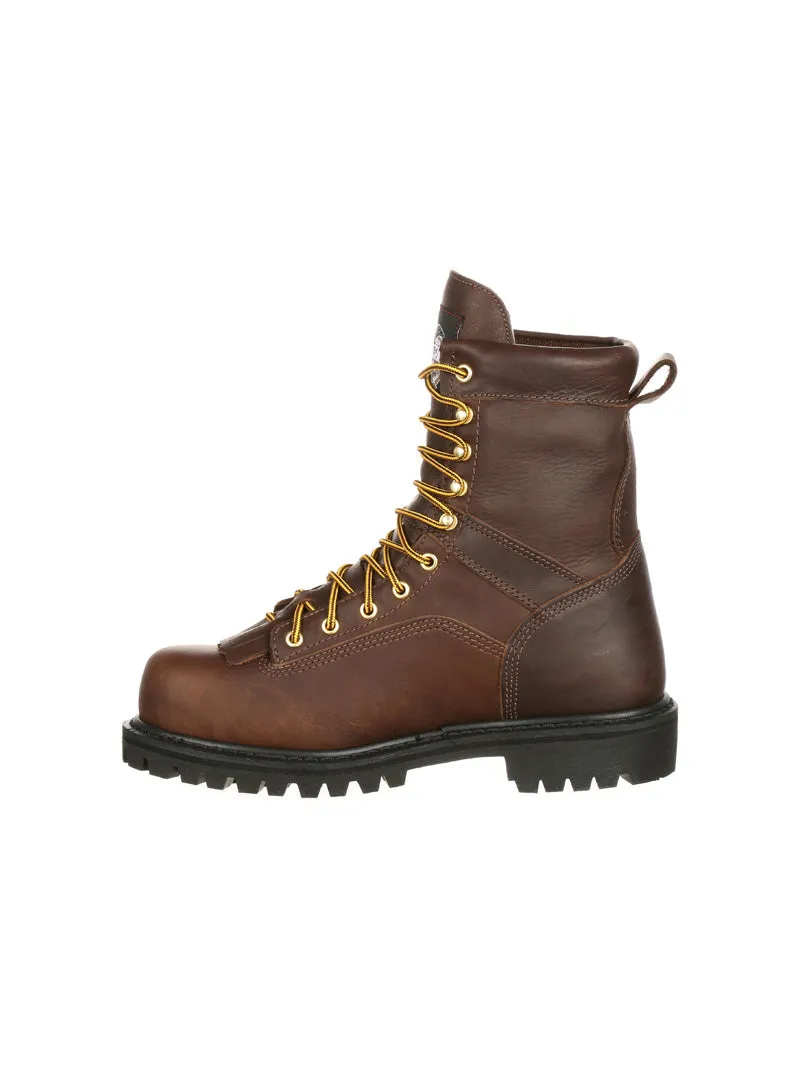 Georgia G8341 Mens Lace Up Steel Toe Waterproof Work Boot Chocolate - B