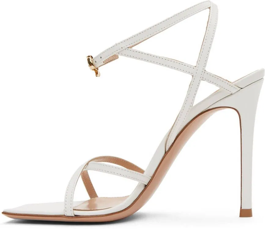 Gianvito Rossi White Georgina 105 Heeled Sandals