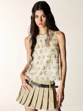 Gradient Sequin Embroidery Sleeveless Top