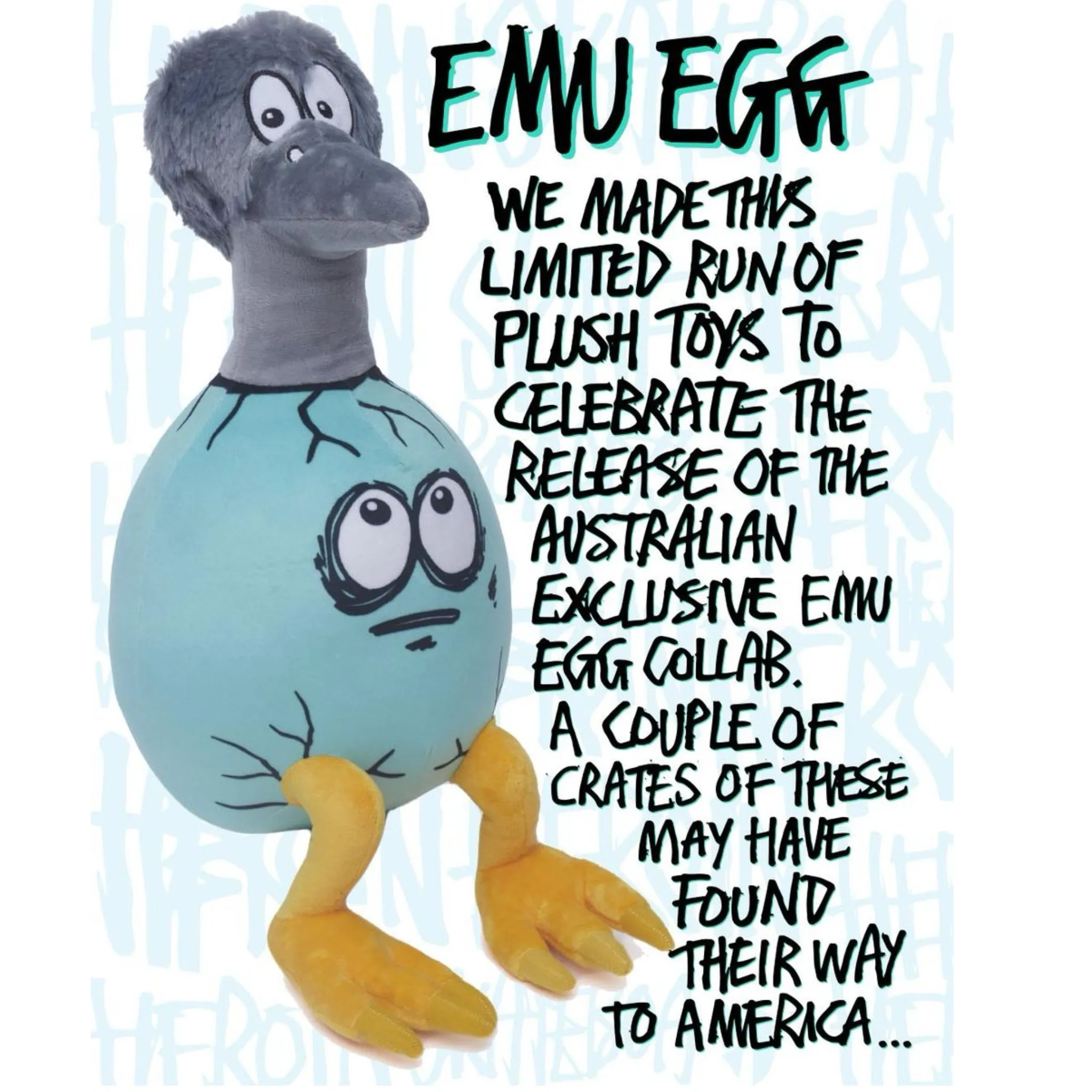 HEROIN SKATEBOARDS EMU EGG PLUSHY TOY