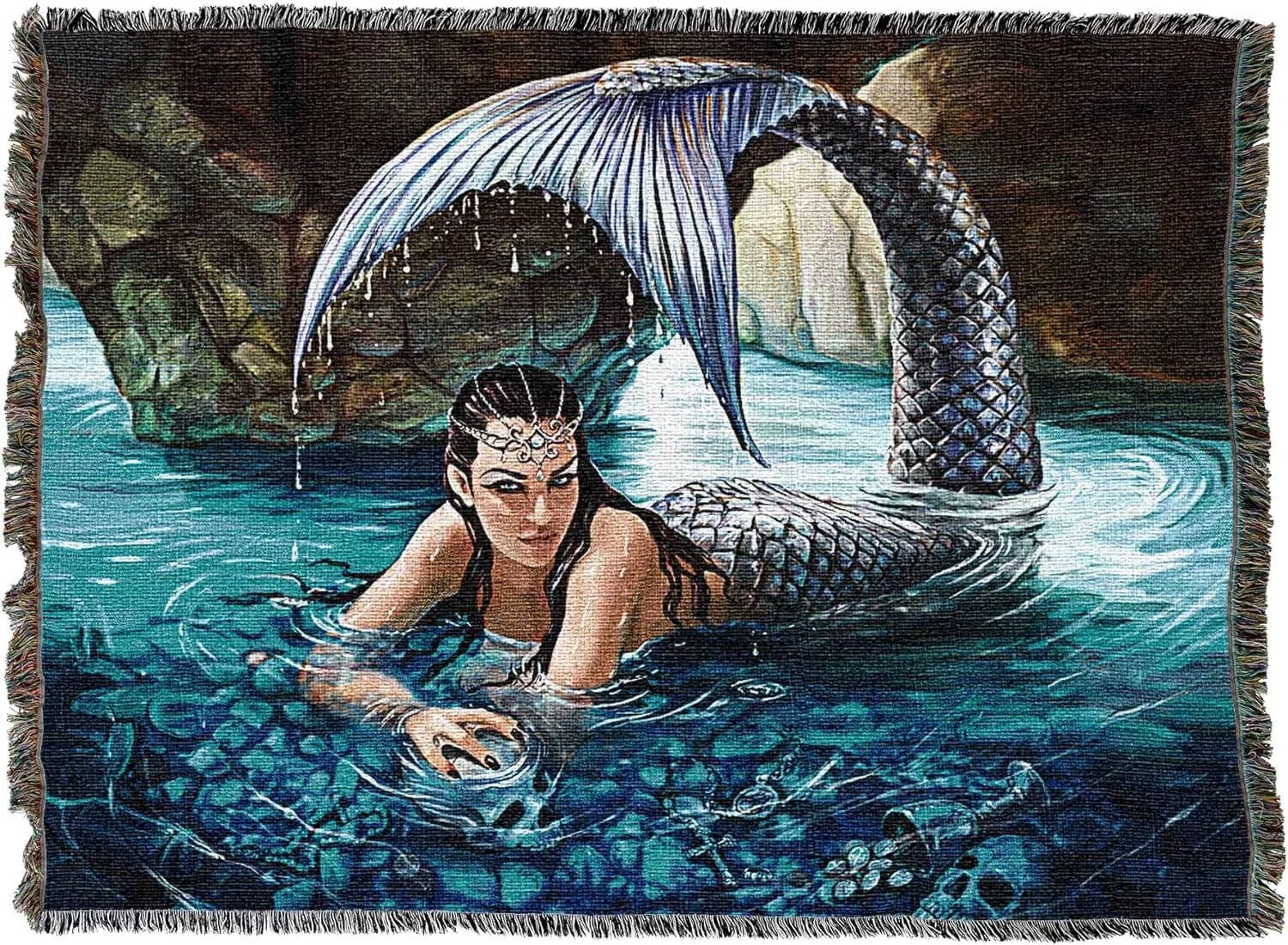 Hidden Depths Mermaid Tapestry Blanket