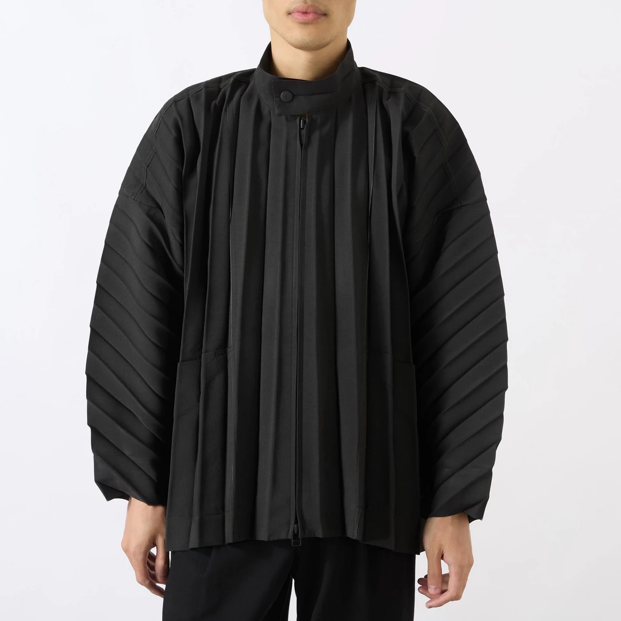 HOMME PLISSÉ ISSEY MIYAKE Edge Pleated Casual Jacket - Black