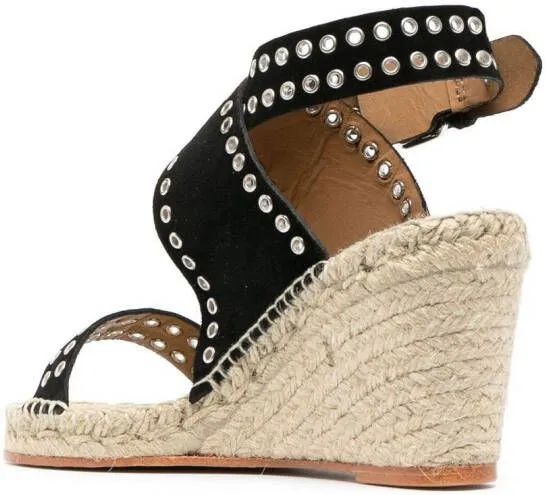 ISABEL MARANT 80mm platform wedge sandals Black