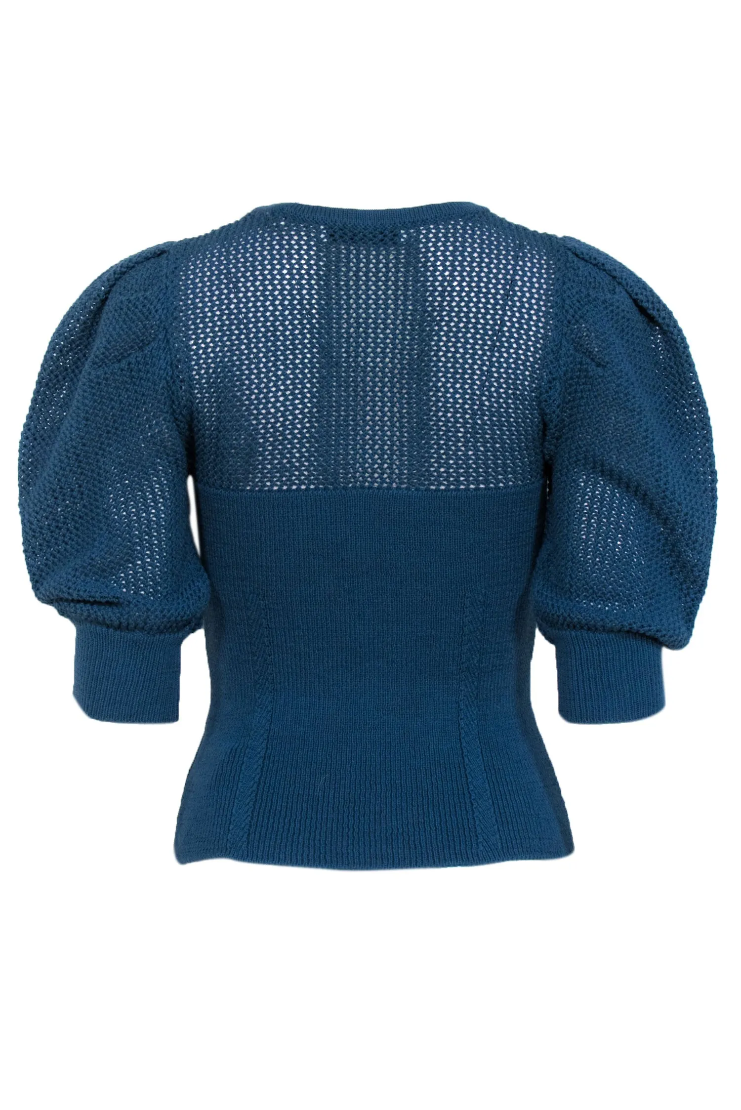 Joie - Dark Teal Blue Cotton Blend Sweater Sz M