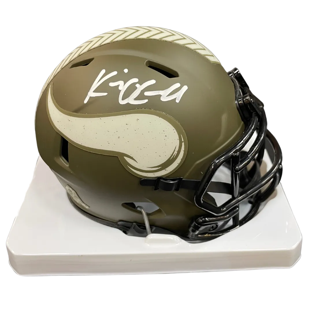 Kevin O'Connell Autographed Minnesota Vikings Salute To Service Mini Helmet