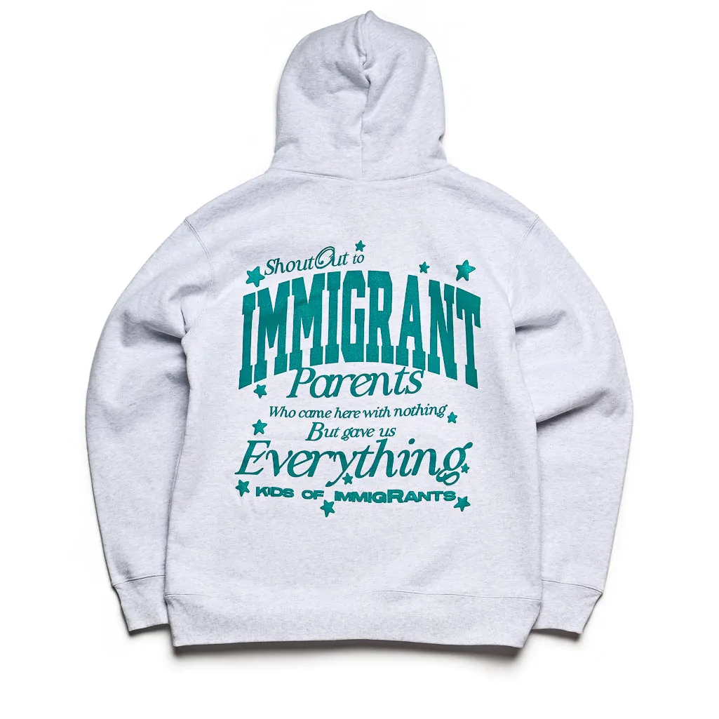 Kids of Immigrants Our Family Hoodie - Grey