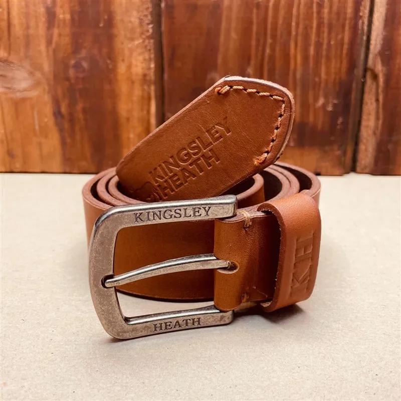 Kingsley Heath Blanket Stitch Belt Tan/Nickel