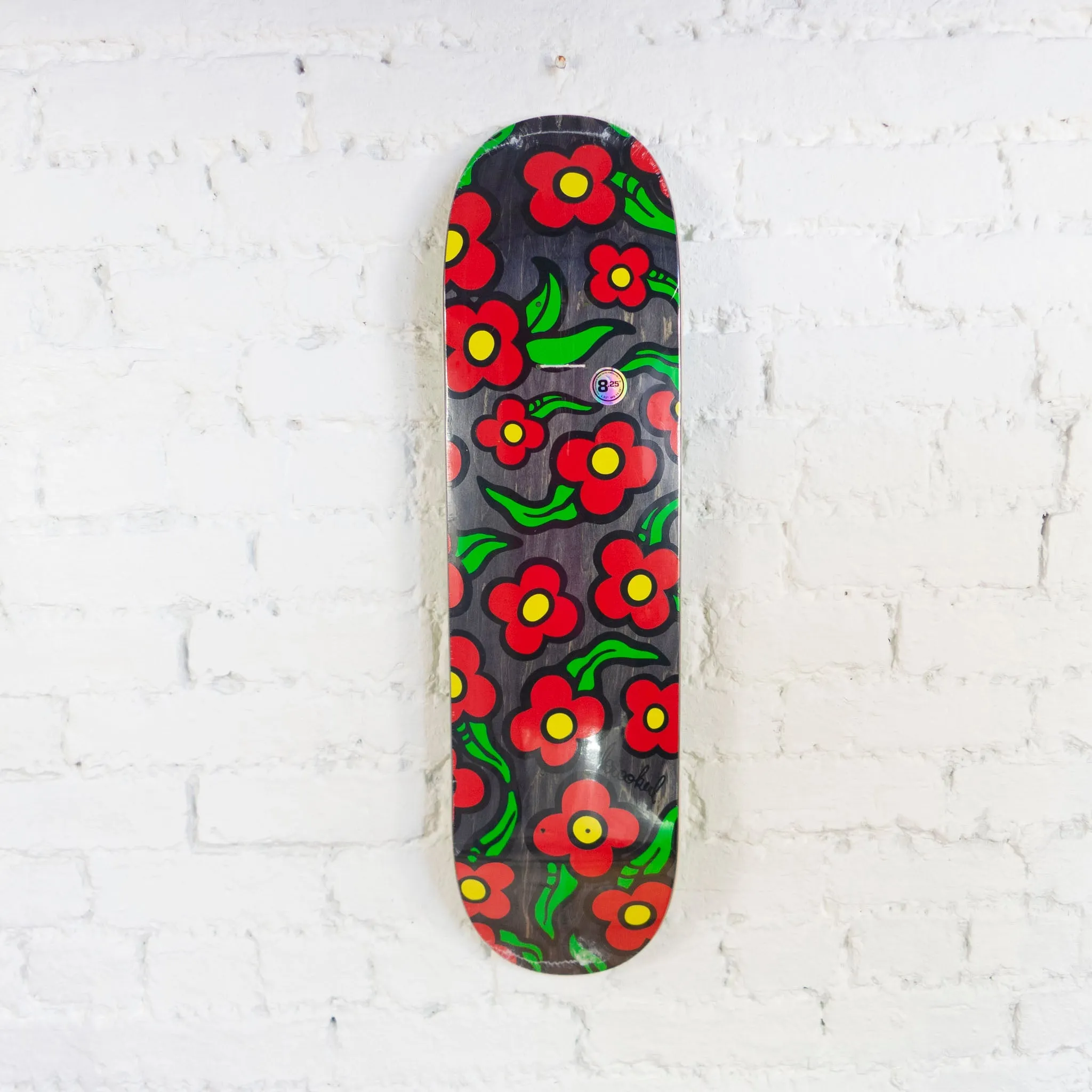 Krooked Skateboards Team Wild Flowers Deck 8.25" - Black exclusive at