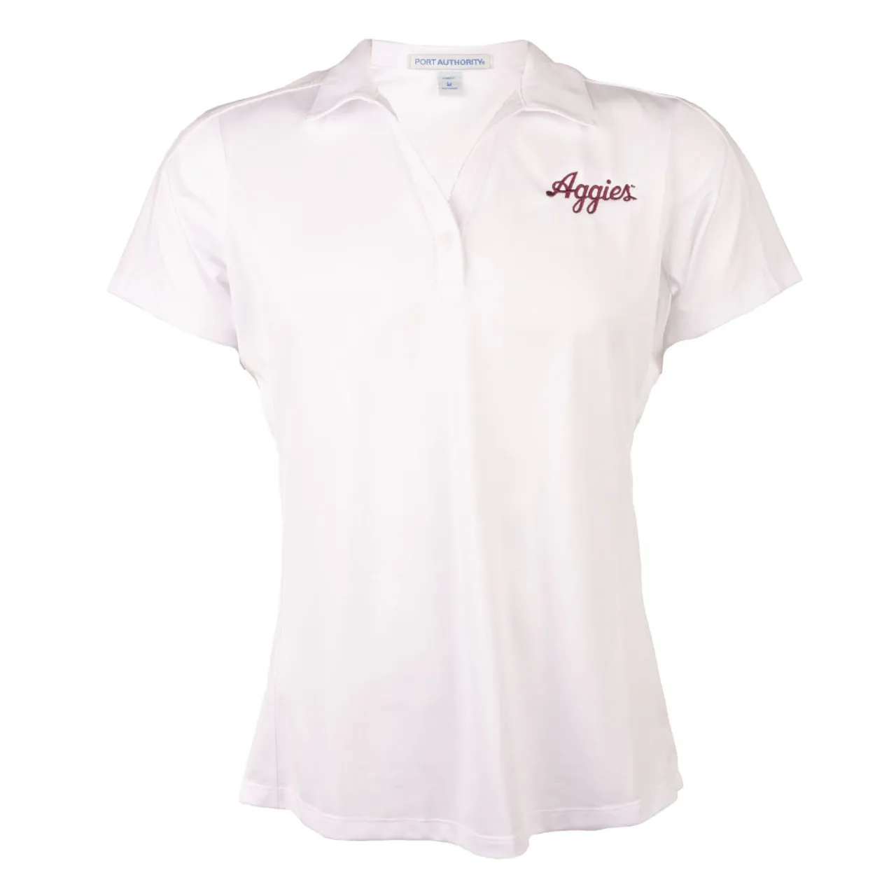 Ladies Script Aggies Polo - White