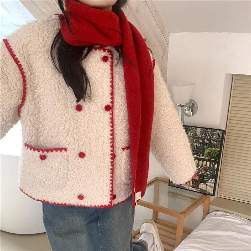 Lambswool Long Sleeve Jacket Women's Fall Winter 2023 New Top LL-690