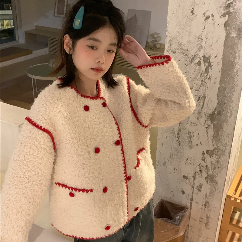 Lambswool Long Sleeve Jacket Women's Fall Winter 2023 New Top LL-690