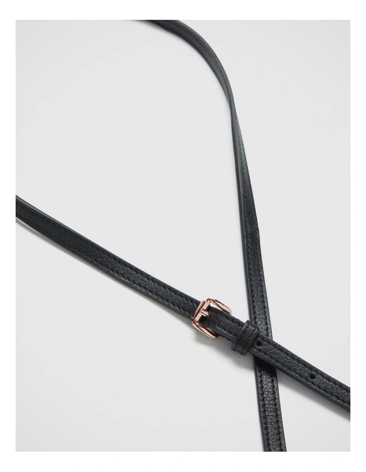 Link Crossbody Bag Strap 8mm in Black Rose Gold