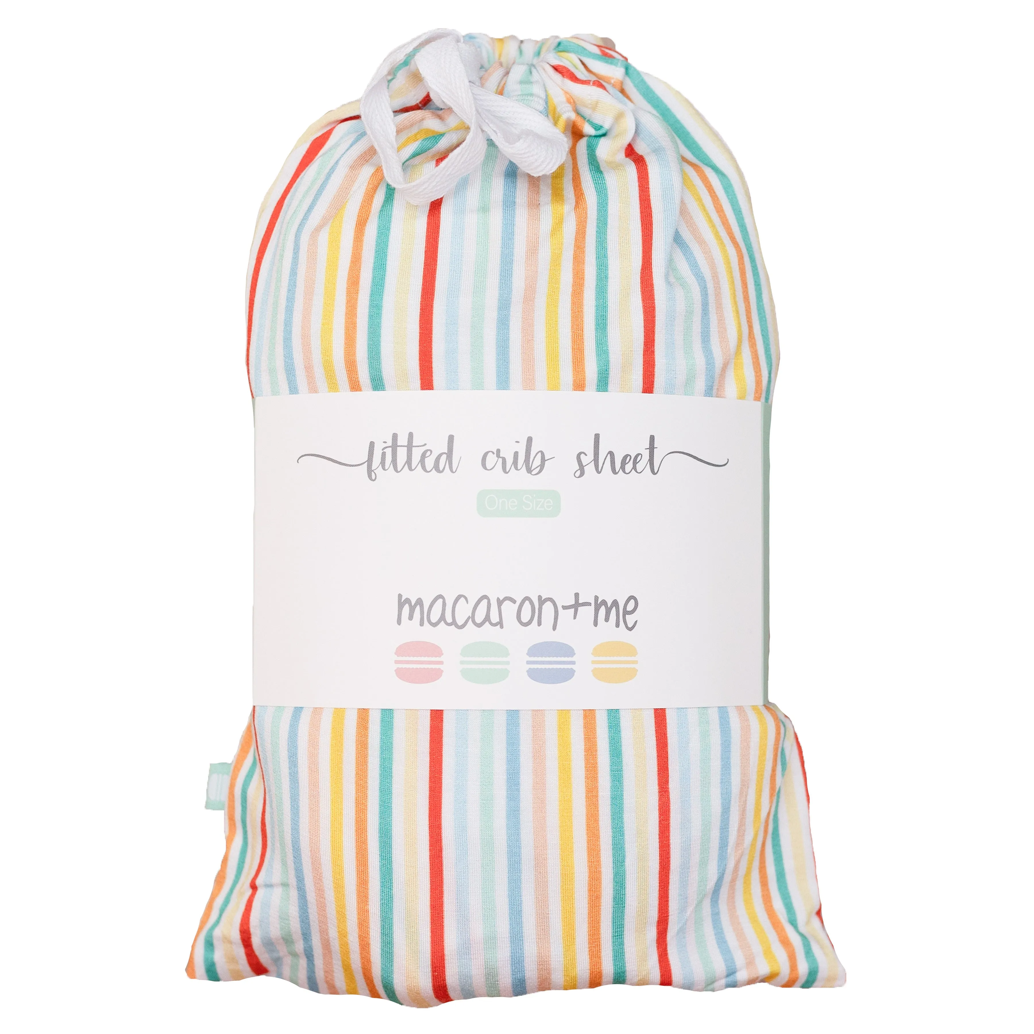 Macaron + Me Fitted Crib Sheet - Jelly Bean Stripe