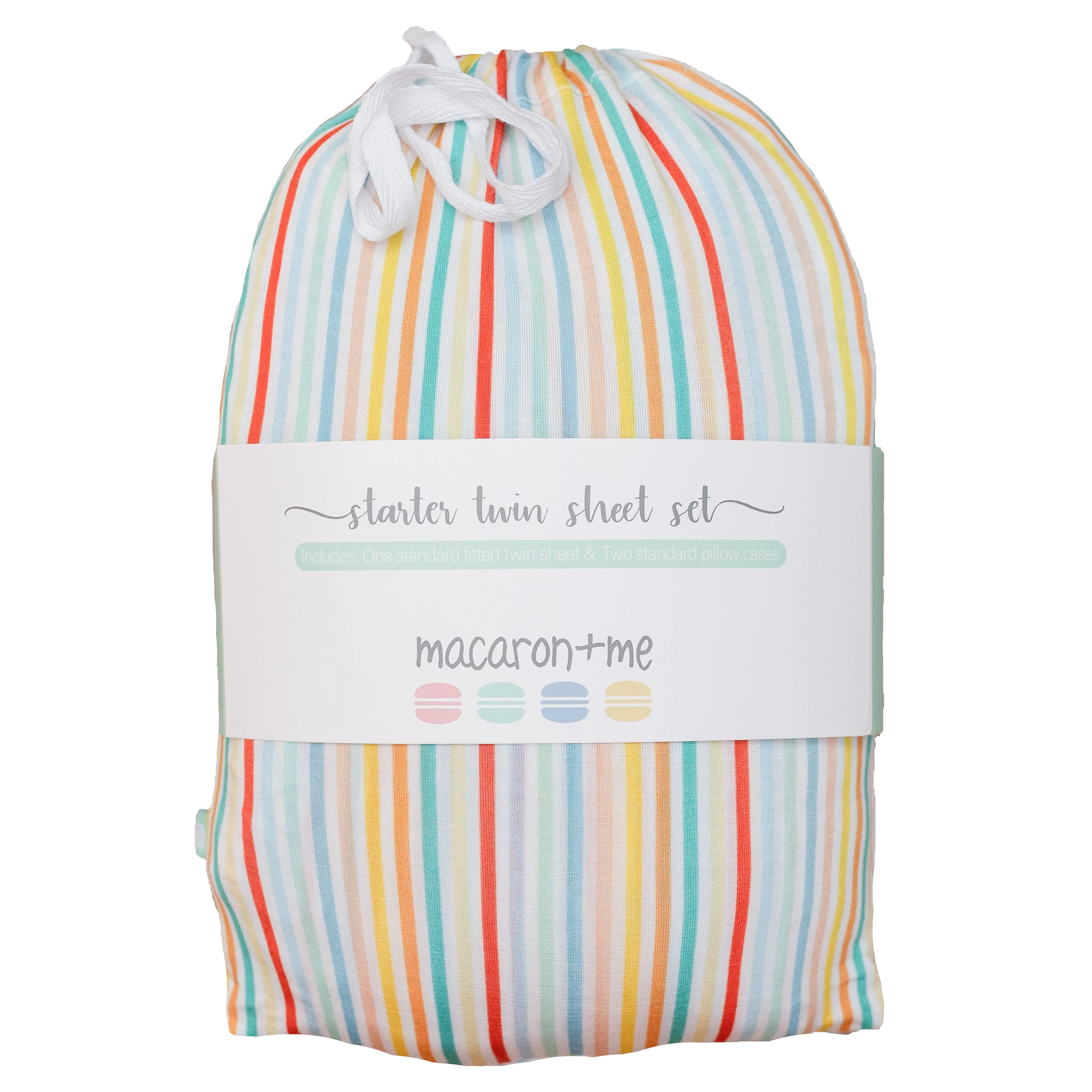 Macaron + Me Starter Twin Sheet Set - Jelly Bean Stripe