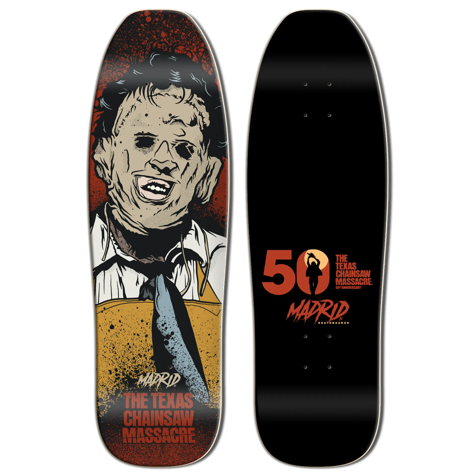 Madrid Skateboards – Texas Chainsaw Massacre 50th Anniversary Skateboard Deck –  HEADCHEESE – PRE ORDER